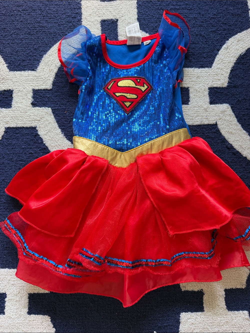 Dc comics Supergirl Blue Sequin and Red Tulle Costume Dress